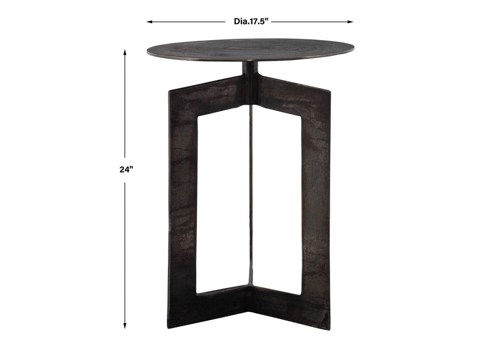 22995 Uttermost Deltoid Gunmetal Accent Table
