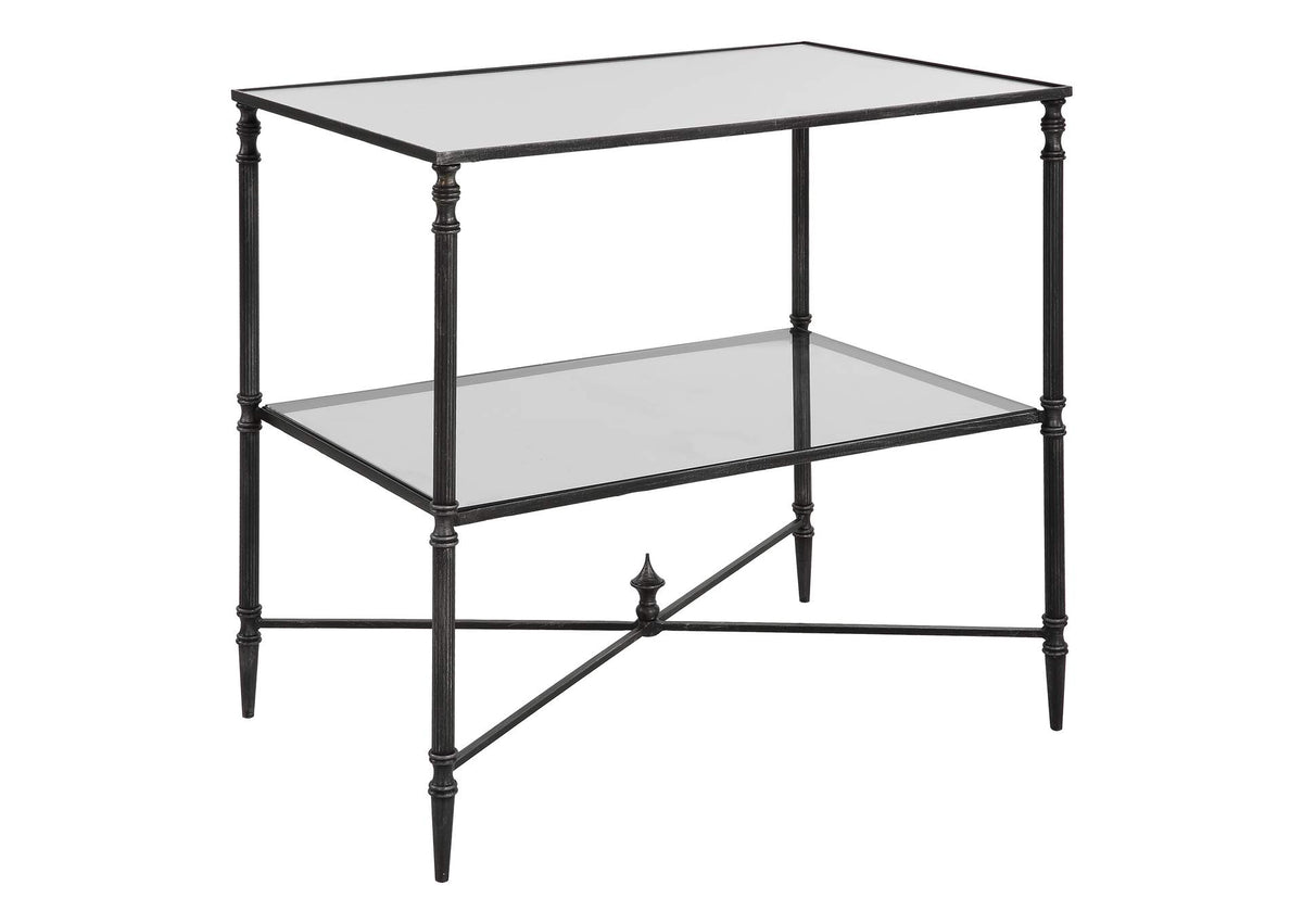 22984 Uttermost Henzler Mirrored Steel Lamp Table