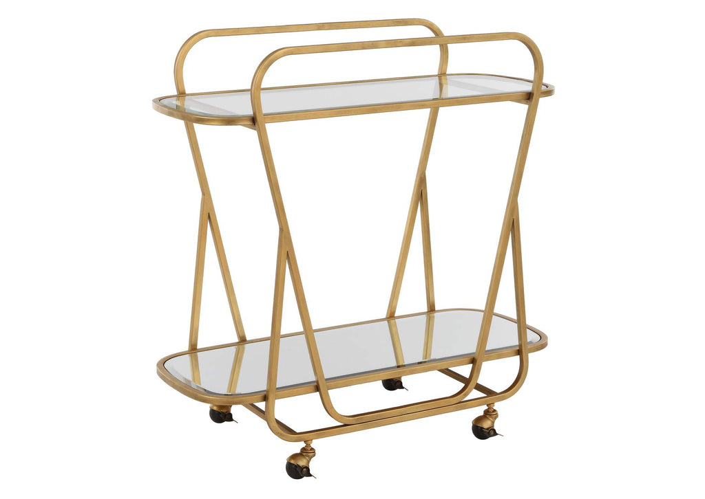 22907 Uttermost Swain Brass Serving Cart