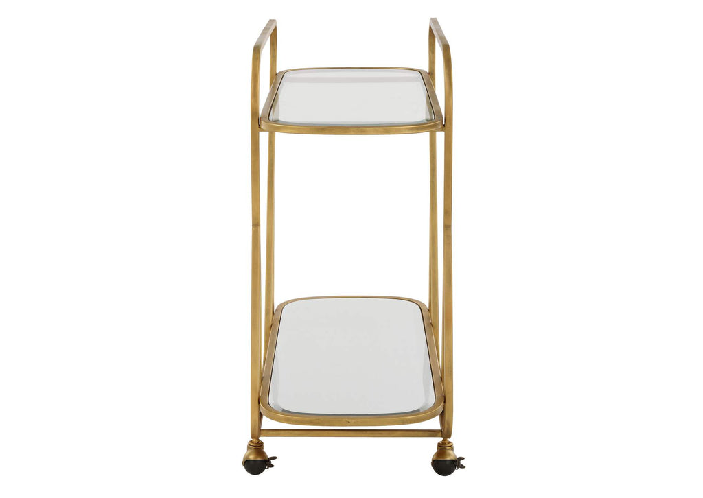 22907 Uttermost Swain Brass Serving Cart