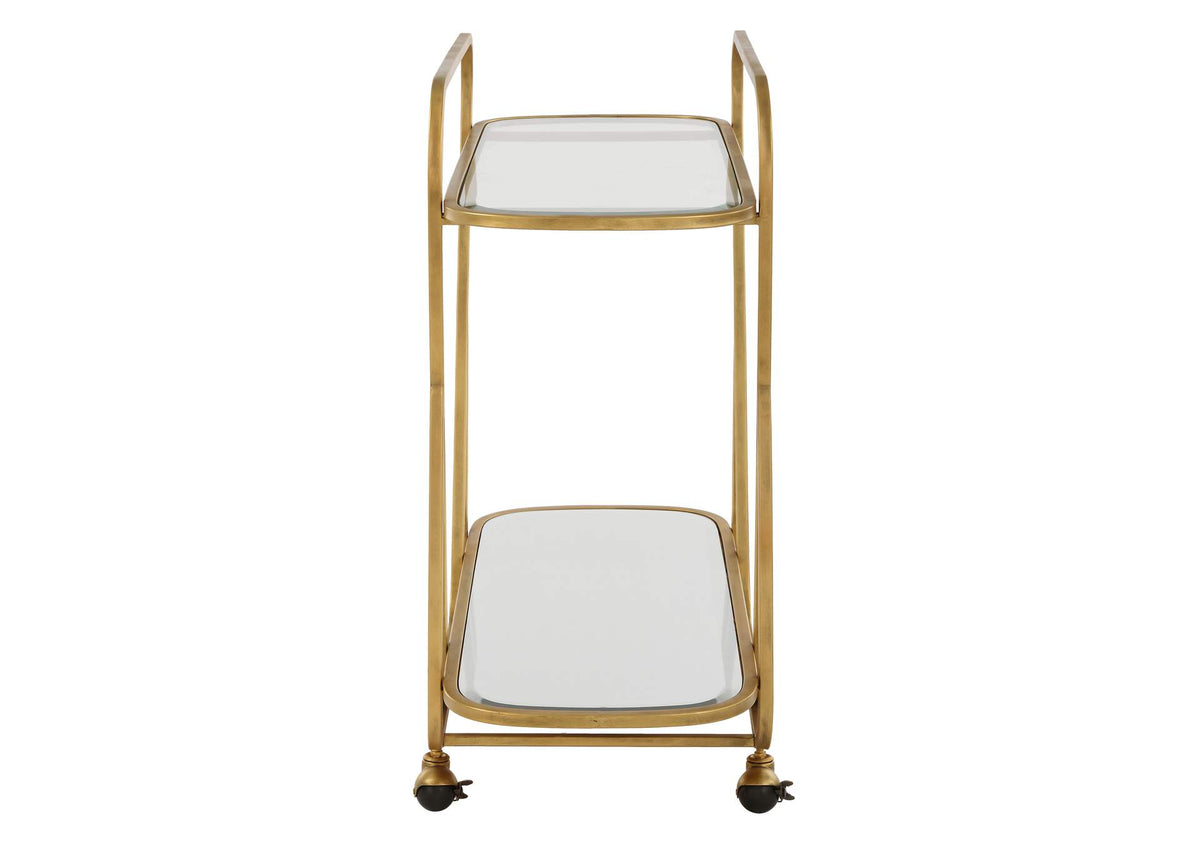 22907 Uttermost Swain Brass Serving Cart