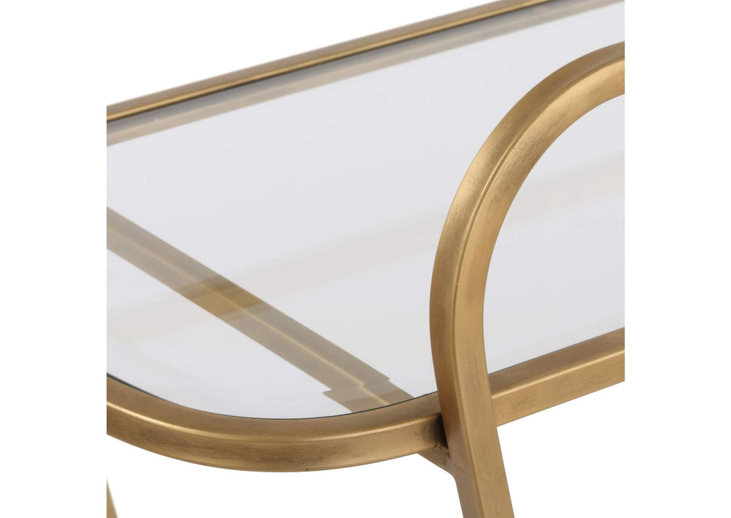 22907 Uttermost Swain Brass Serving Cart