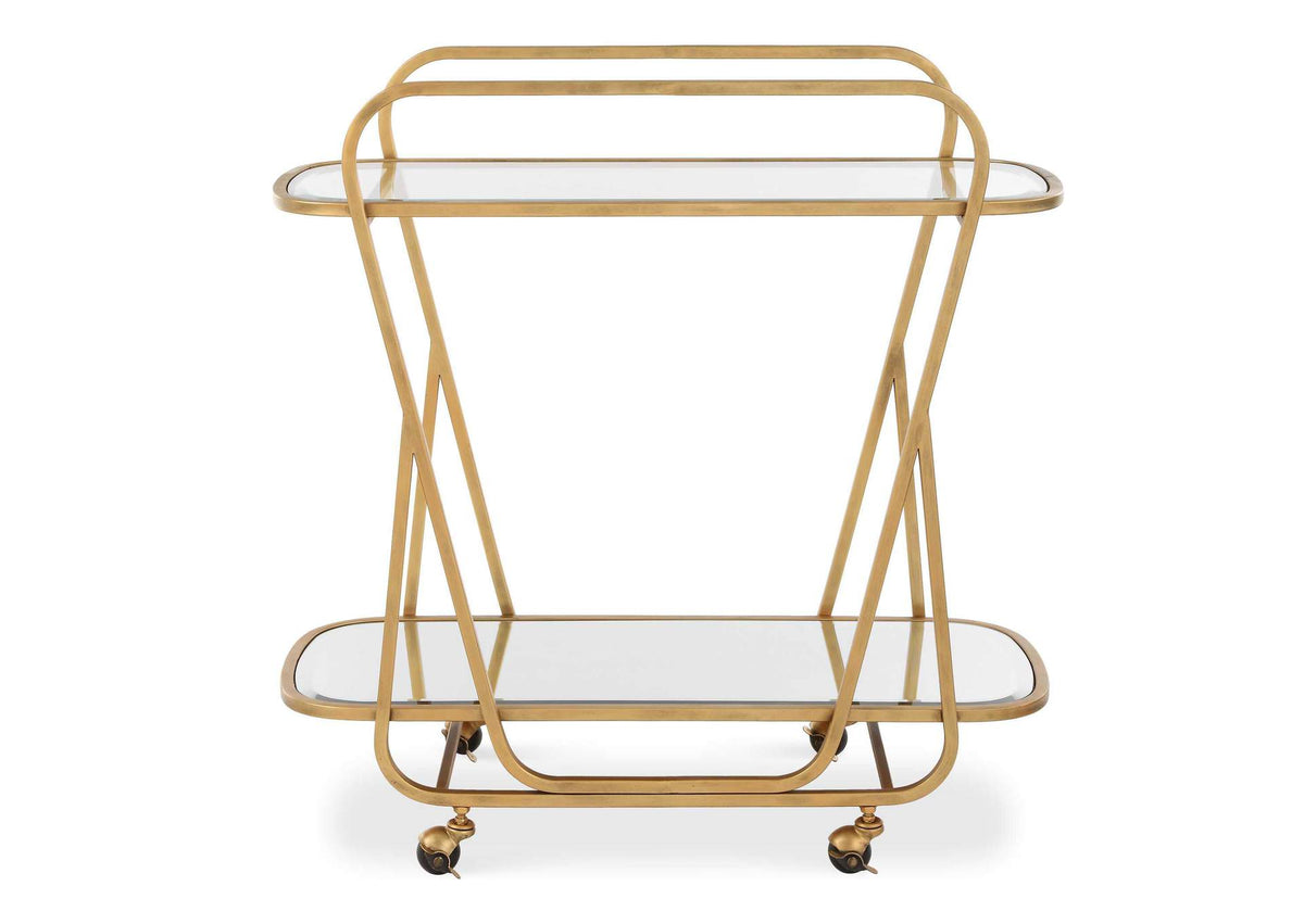 22907 Uttermost Swain Brass Serving Cart