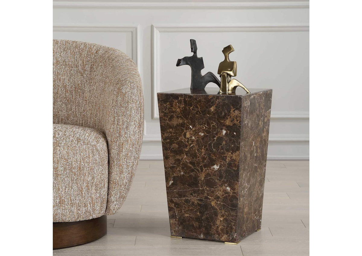 24879 Uttermost Poe Marble Accent Table
