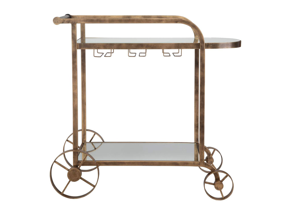 50016 Uttermost Carrinho Antique Brass Bar Cart