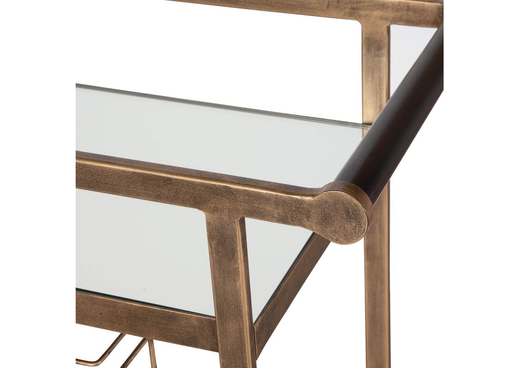 50016 Uttermost Carrinho Antique Brass Bar Cart
