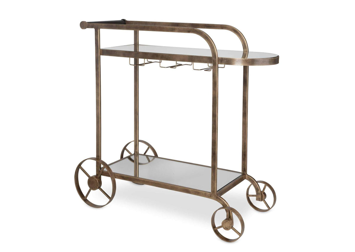 50016 Uttermost Carrinho Antique Brass Bar Cart
