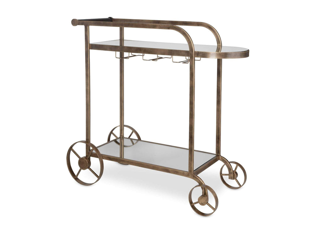 50016 Uttermost Carrinho Antique Brass Bar Cart