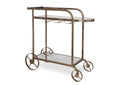 50016 Uttermost Carrinho Antique Brass Bar Cart