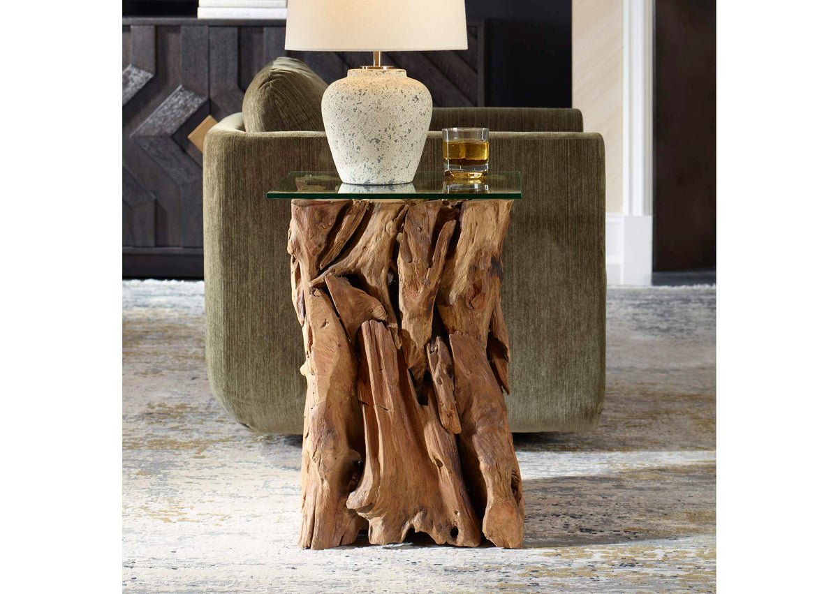 50064 Uttermost Rozel Teak Wood End Table