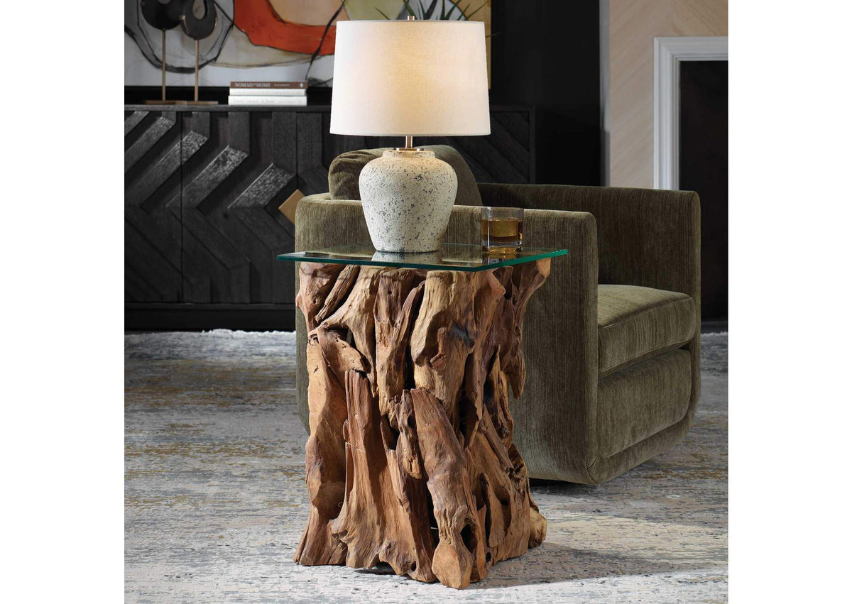 50064 Uttermost Rozel Teak Wood End Table