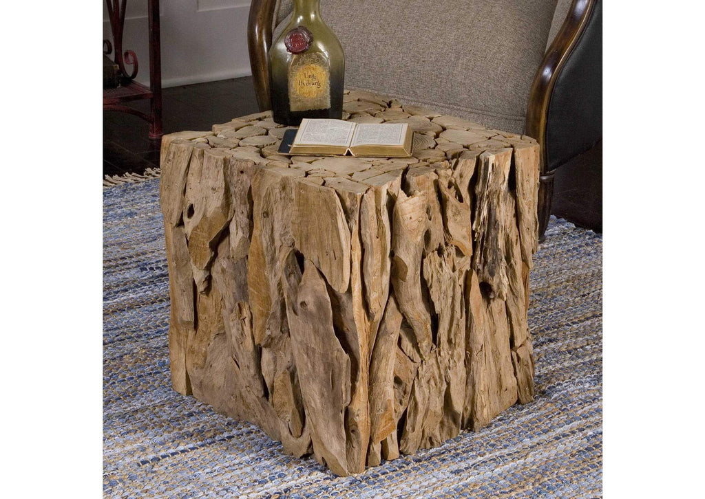 25592 Uttermost Teak Root Bunching Cube