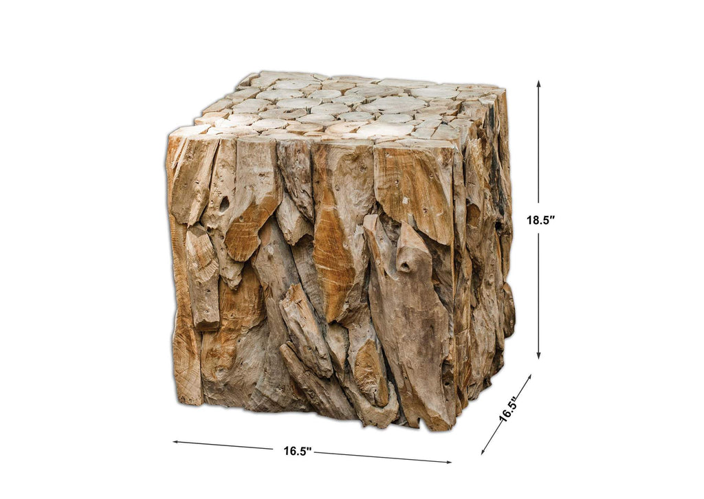 25592 Uttermost Teak Root Bunching Cube
