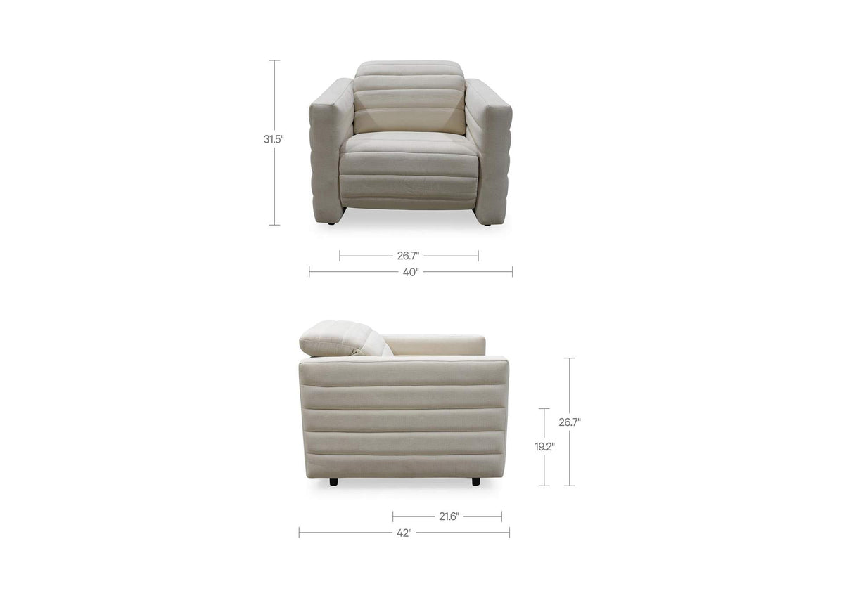 GO-1010-05 Juno Power Recliner Chair Off White