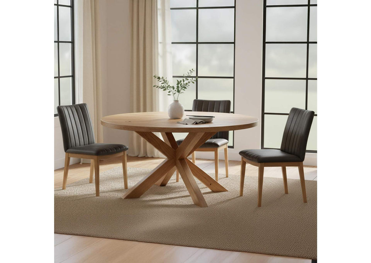 GO-1028-03 Demi Dining Chair Brown Leather - Set of Two