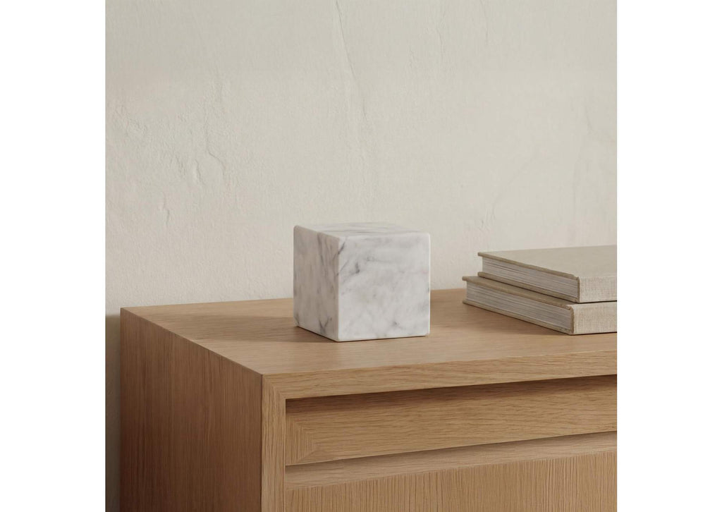 GZ-1172-18 Cora Cube Tabletop Accent Banswara Purple White Marble