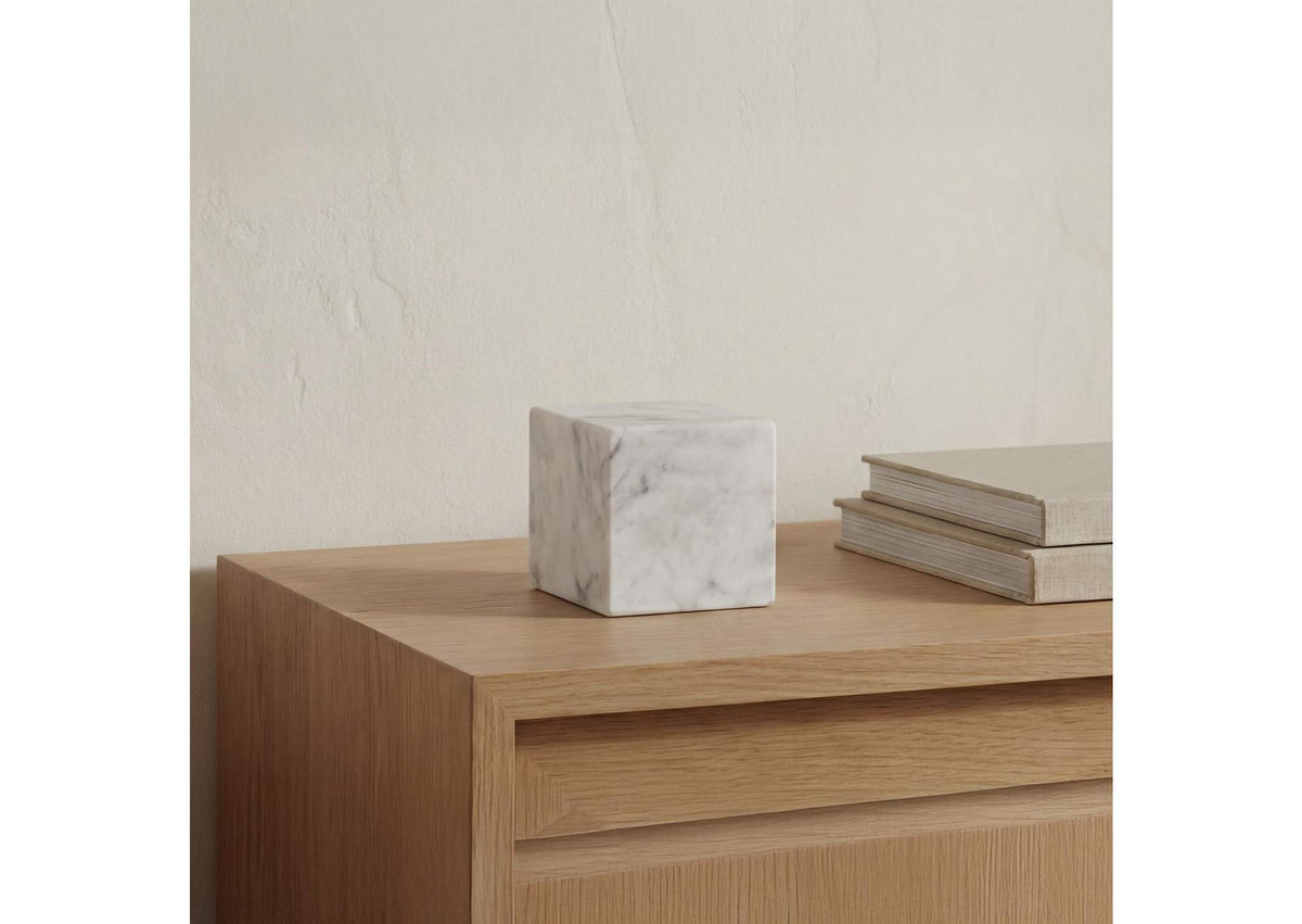 GZ-1172-18 Cora Cube Tabletop Accent Banswara Purple White Marble