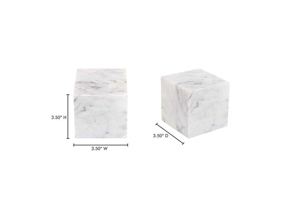 GZ-1172-18 Cora Cube Tabletop Accent Banswara Purple White Marble