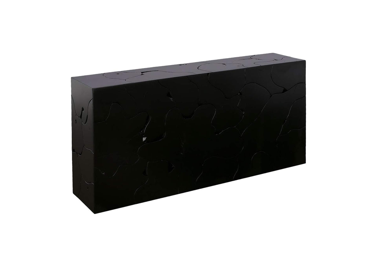 ID112220 Teak Slice Console Table - Black