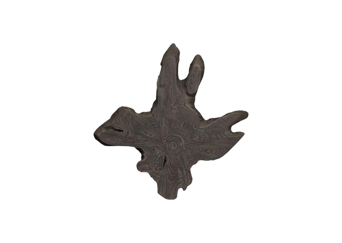 ID114683 Freeform Teak Wall Slice - Md - Dark Gray