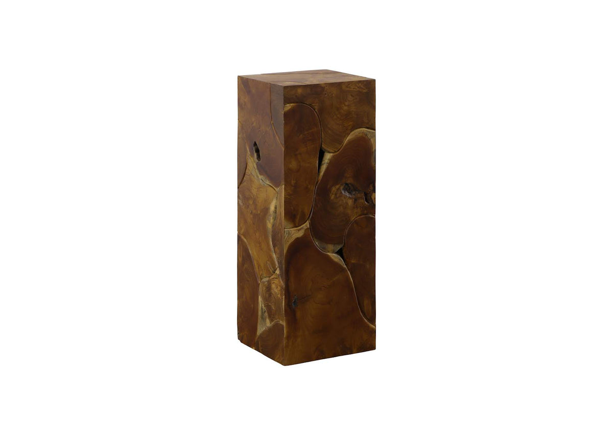 ID65139 Teak Slice Pedestal - Square - Md
