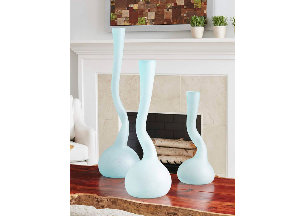 ID74397 Frosted Corkscrew Vase, Small
