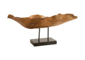 ID83700 Carved Leaf Sculpture On Stand - Mahogany