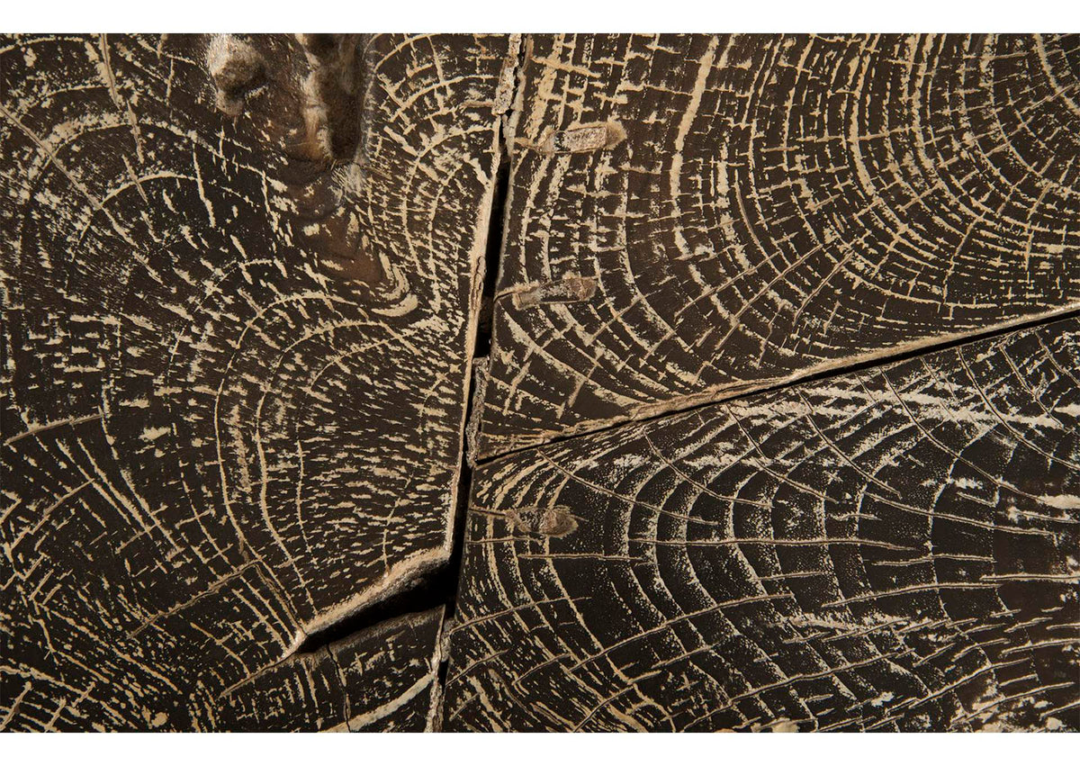 ID85092 Driftwood Top Coffee Table, Black Wash