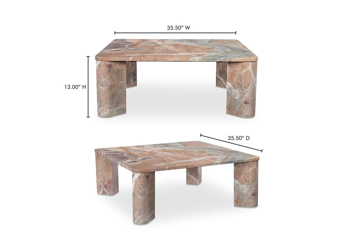 JD-1048-12-0 Segment Coffee Table Orange Levante Marble