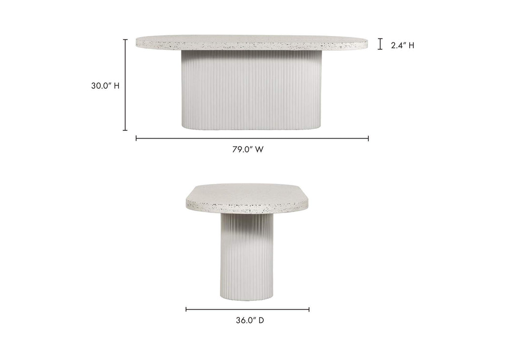 JK-1001-29-0 Lyon Outdoor Dining Table White Terrazzo