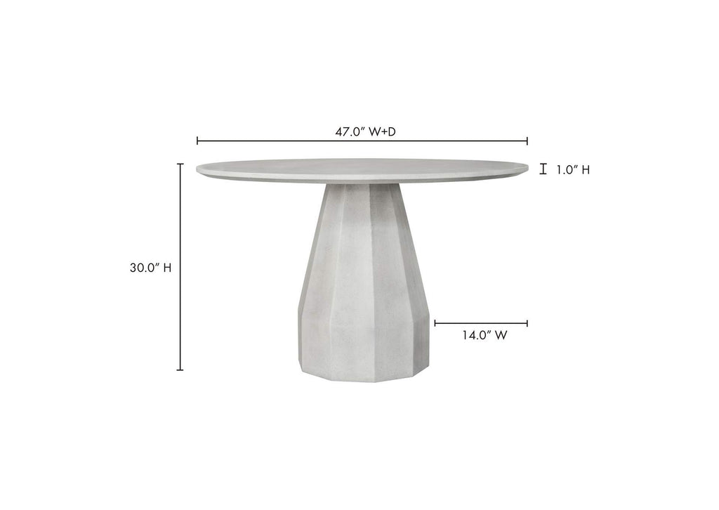 JK-1010-18-0 Templo Outdoor Dining Table Antique White