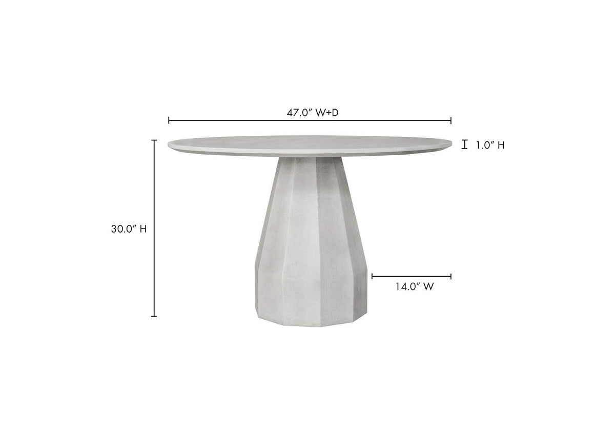 JK-1010-18-0 Templo Outdoor Dining Table Antique White