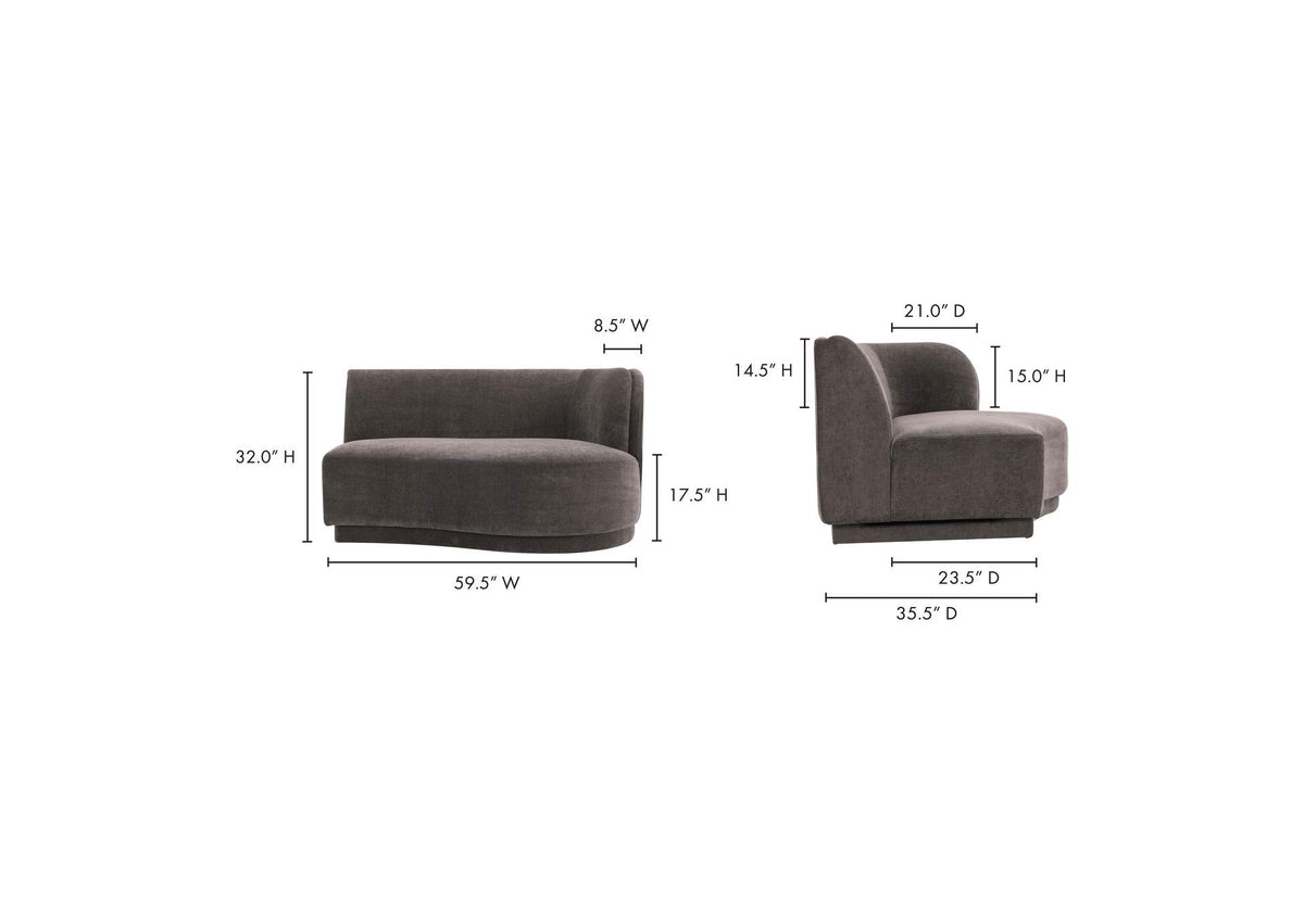 JM-1018-25 Yoon 2 Seat Sofa Right