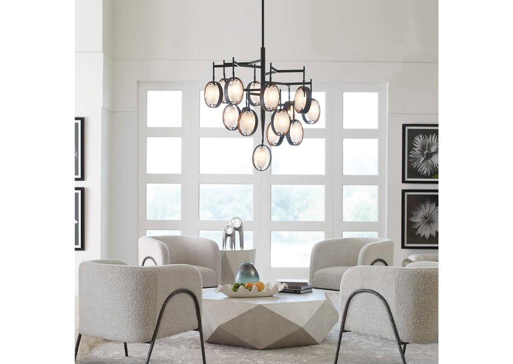 21344 Uttermost Maxin 15 Light Large Bronze Chandelier