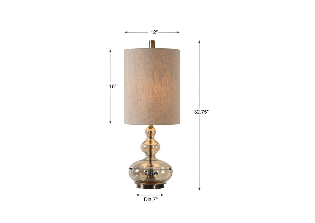 29538-1 Uttermost Formoso Amber Glass Table Lamp