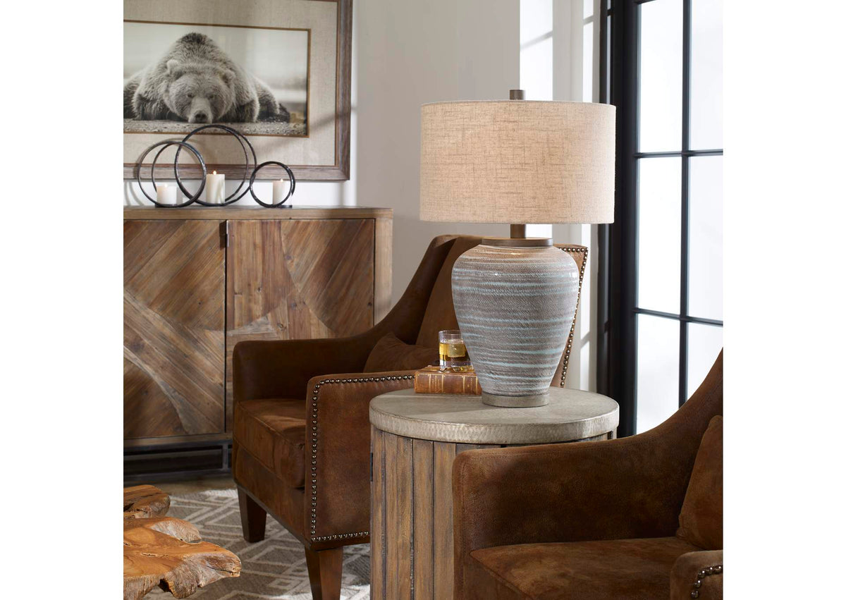26228-1 Uttermost Pelia Light Aqua Table Lamp