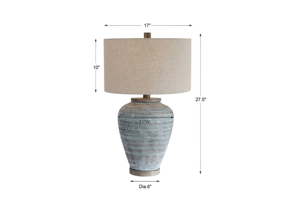 26228-1 Uttermost Pelia Light Aqua Table Lamp