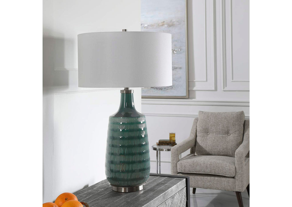 28376-1 Uttermost Scouts Deep Green Table Lamp