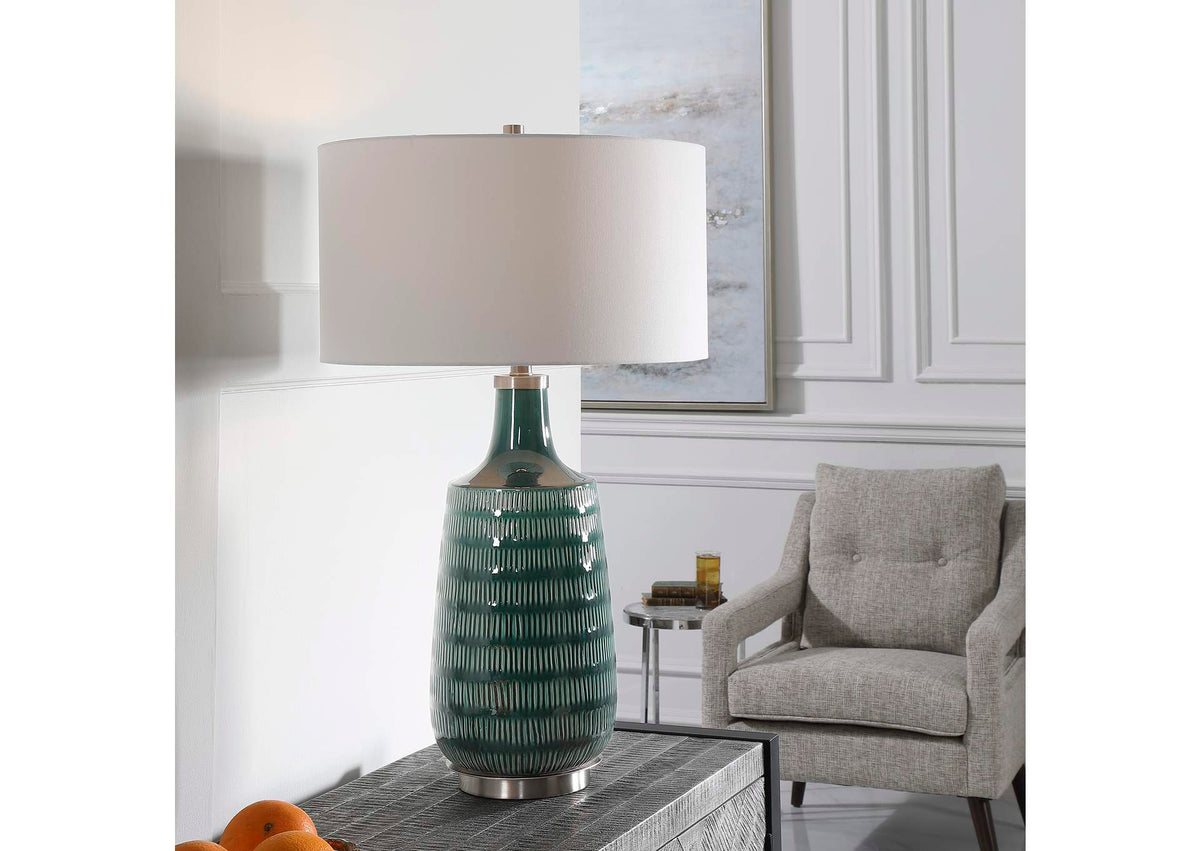 28376-1 Uttermost Scouts Deep Green Table Lamp