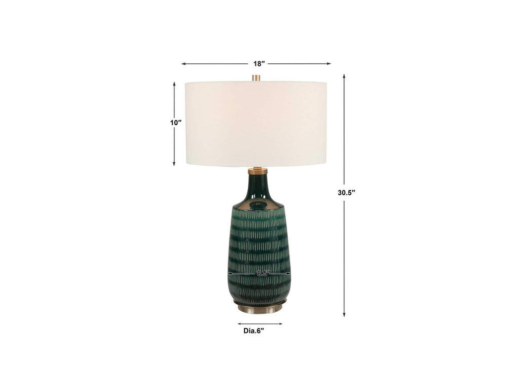 28376-1 Uttermost Scouts Deep Green Table Lamp