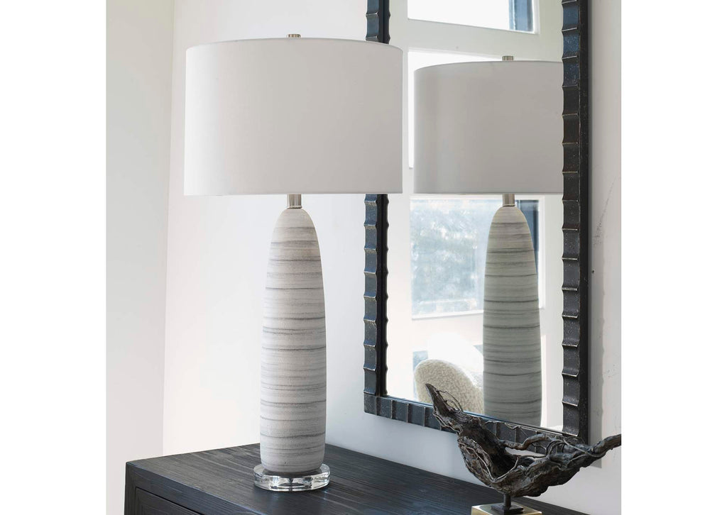 30004-1 Uttermost Levadia Matte White Table Lamp