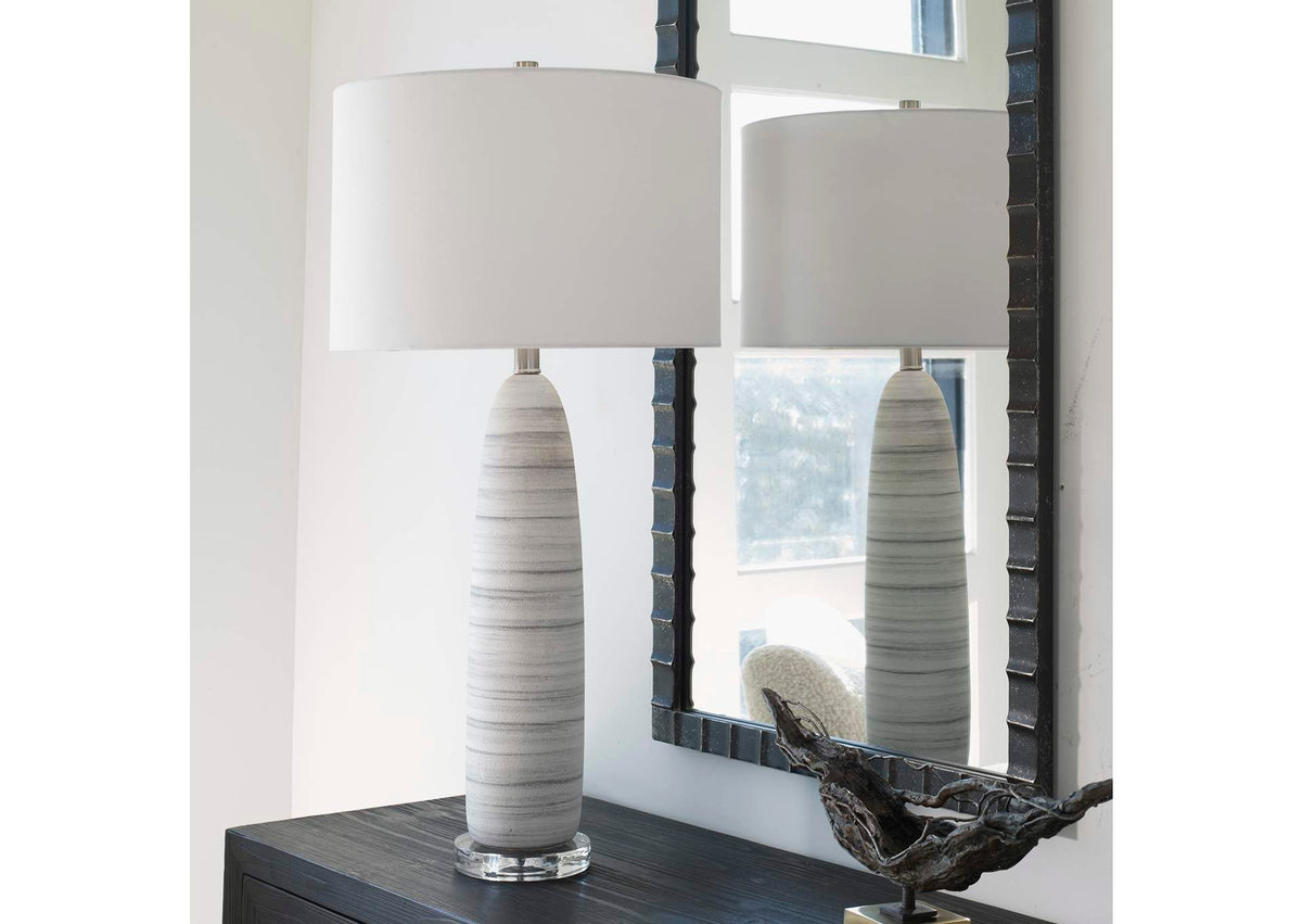30004-1 Uttermost Levadia Matte White Table Lamp