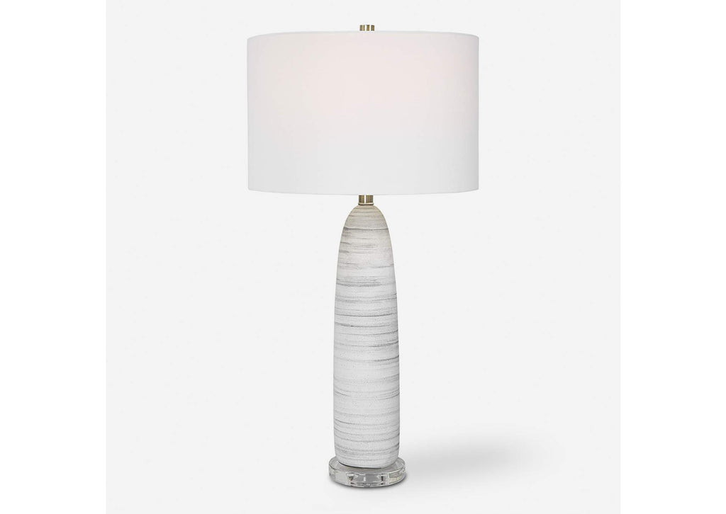 30004-1 Uttermost Levadia Matte White Table Lamp