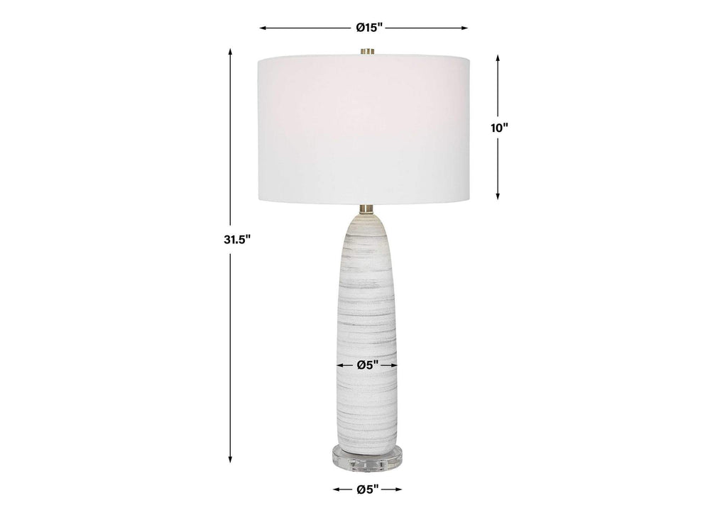 30004-1 Uttermost Levadia Matte White Table Lamp