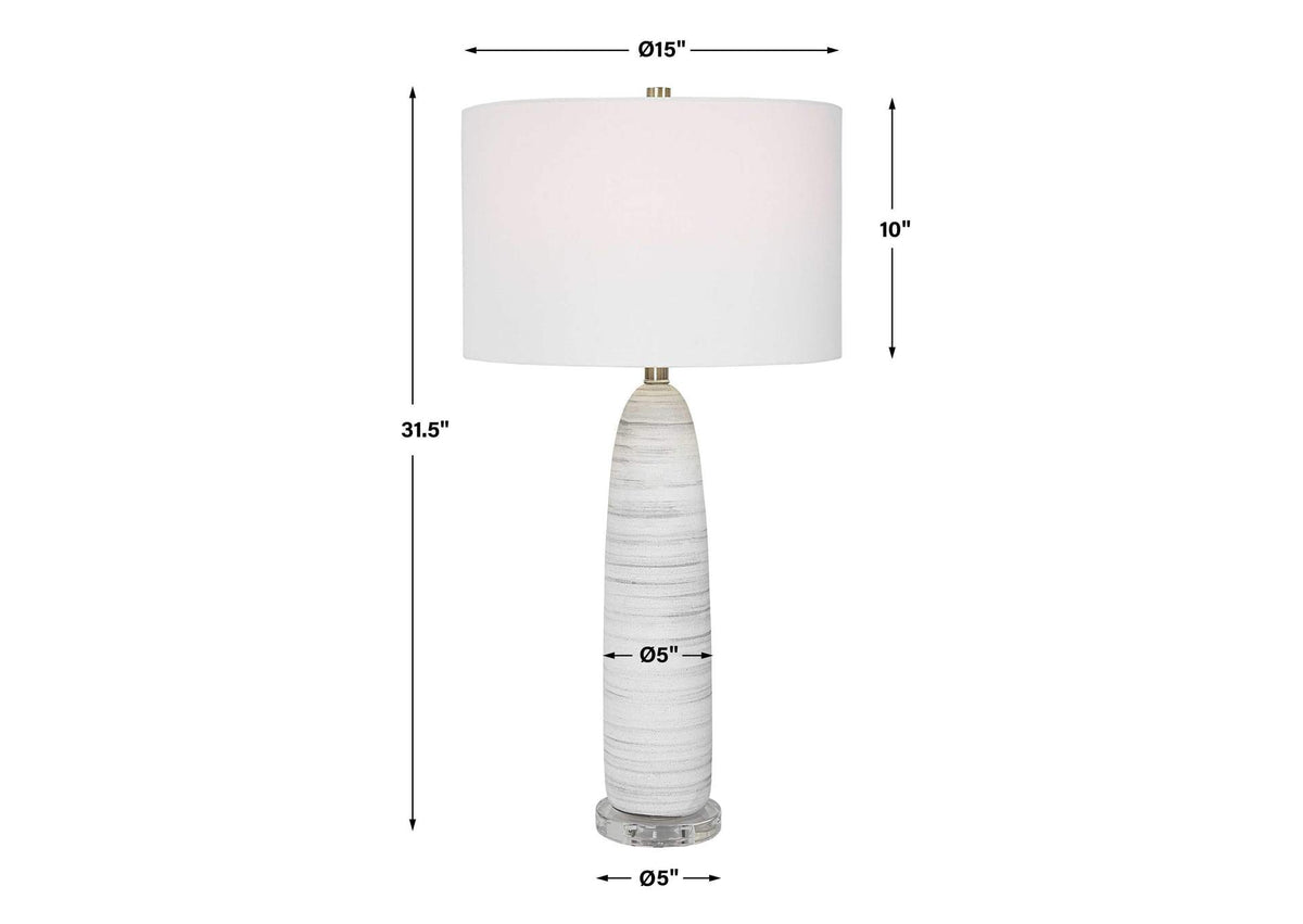 30004-1 Uttermost Levadia Matte White Table Lamp