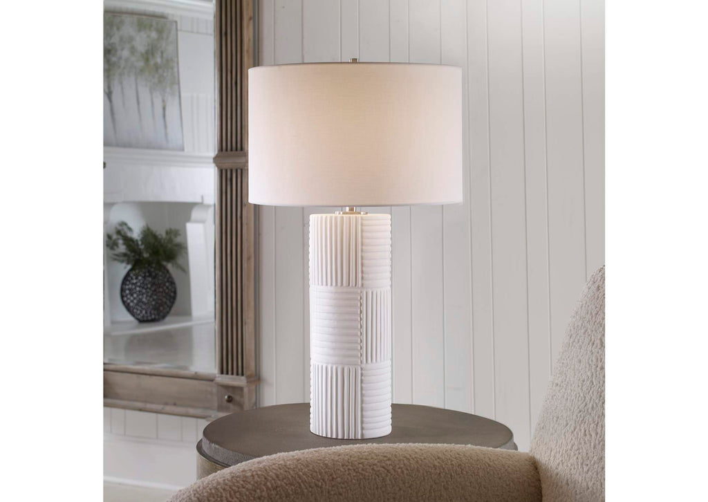 30068 Uttermost Patchwork White Table Lamp