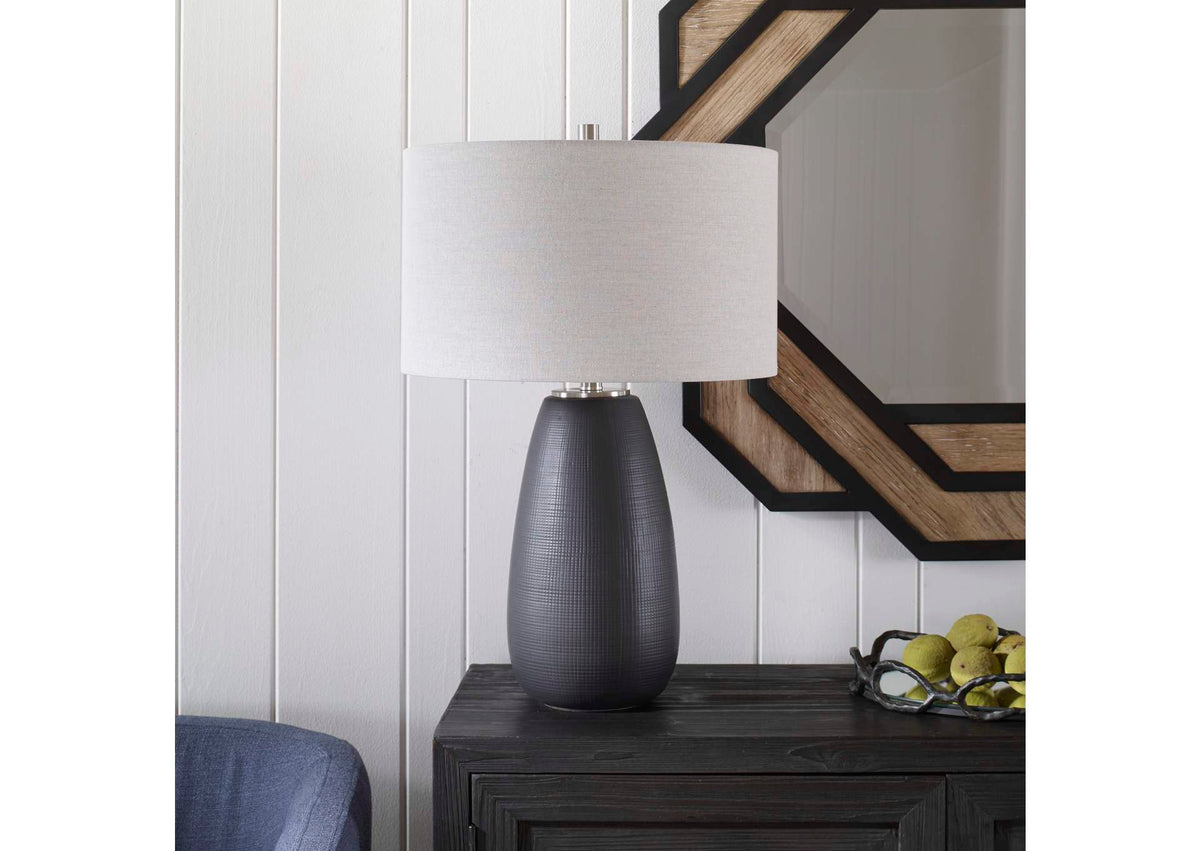 30058-1 Uttermost Twilight Satin Black Table Lamp