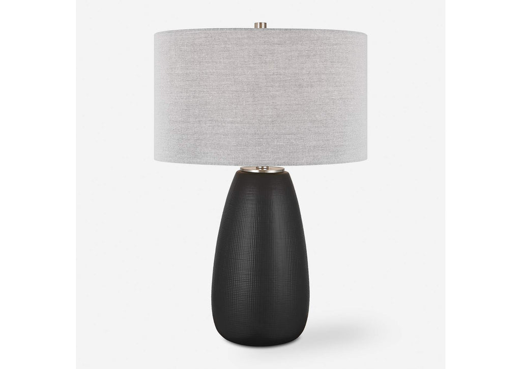 30058-1 Uttermost Twilight Satin Black Table Lamp