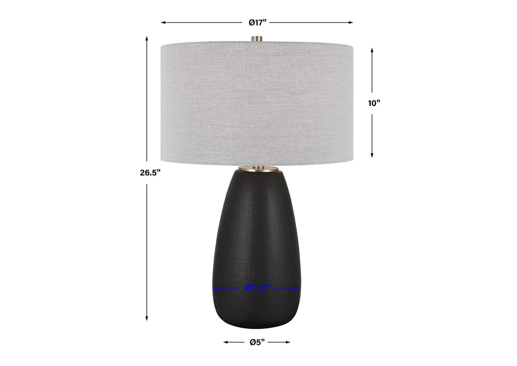 30058-1 Uttermost Twilight Satin Black Table Lamp