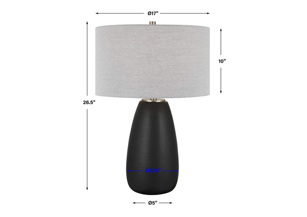 30058-1 Uttermost Twilight Satin Black Table Lamp